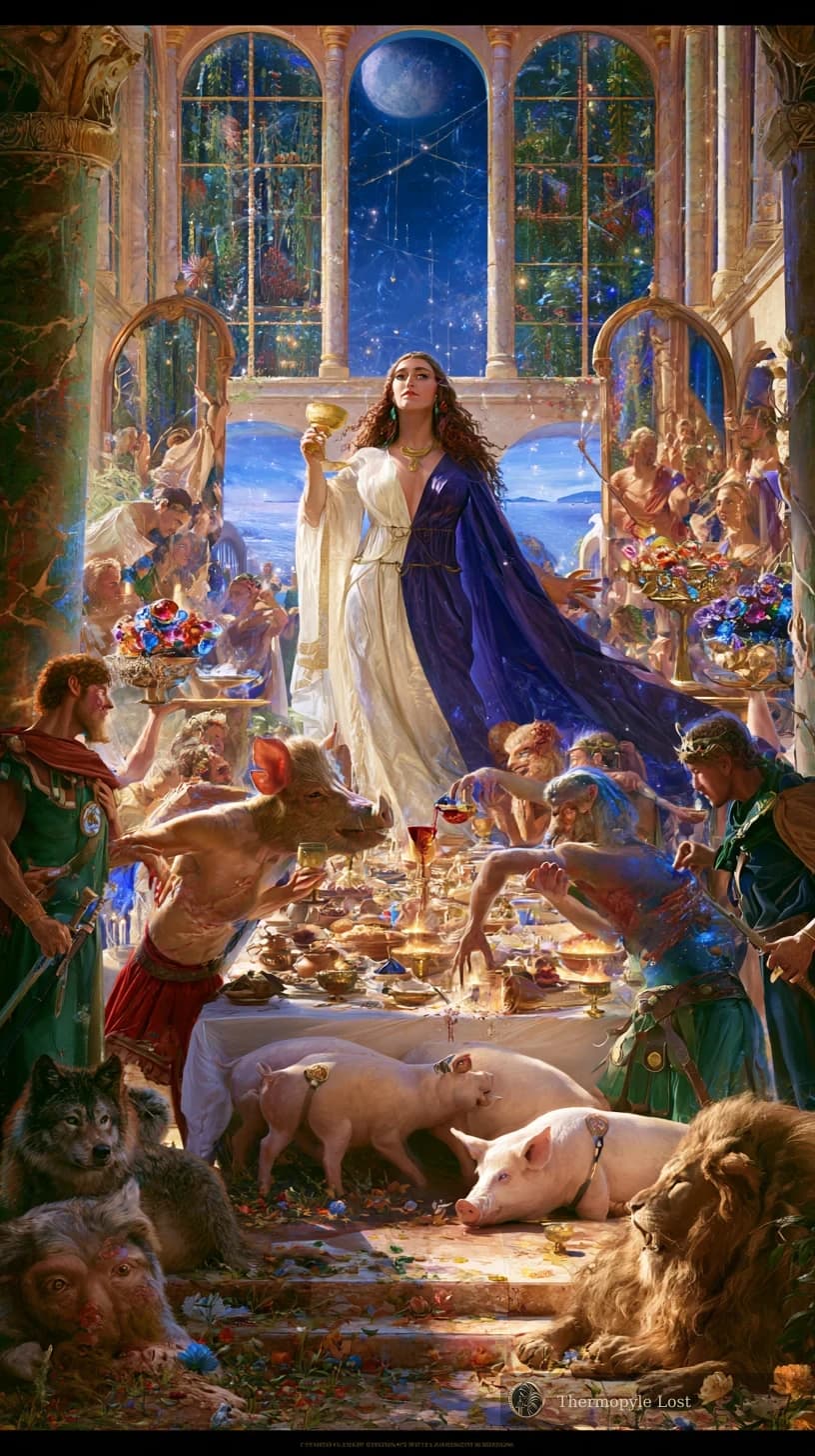 A beautiful feast gathers its guests at the edge of transformation.