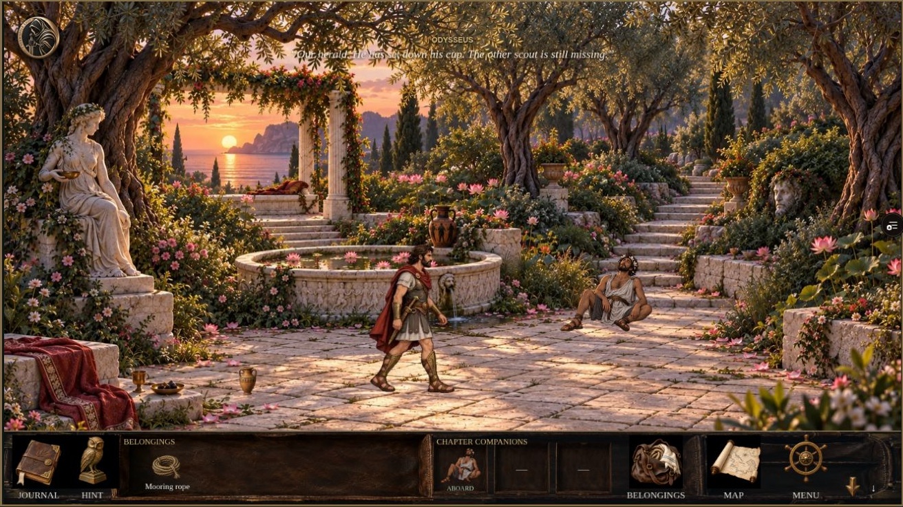 Odysseus exploring the lotus grove in point-and-click mode